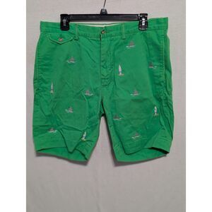 Polo Ralph Lauren Bedford Chino Green Shorts Shark Fin Embroidered Size 34
